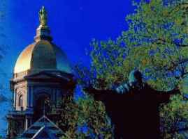 Notre Dame University Golden Dome.  The University Of Notre Dame in South Bend, Indiana is home to The Fighting Irish