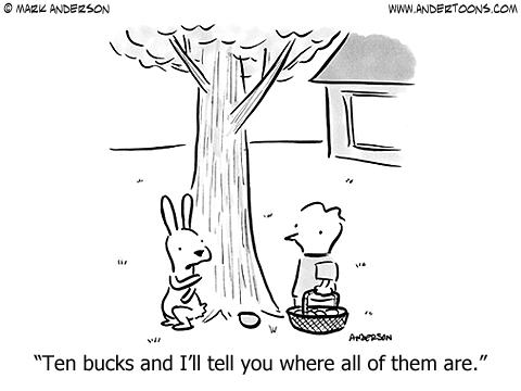 Scheming Easter Bunny - Easter pictures Easter humor Easter jokes Easter cartoons